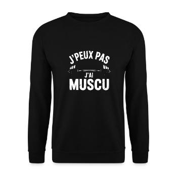 I can't I have MUSCU - Bodybuilding - Unisex Pullover - Schwarz - Vorne - Alina (178cm) & Michal (187cm)