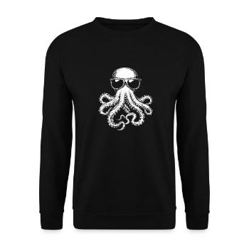 Octopus Kraken Sunglasses Summer - Unisex Sweatshirt - black - Front - Alina (178cm) & Michal (187cm)