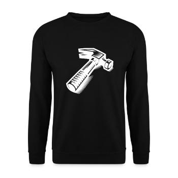 Comic Tattoo Hammer für Werkzeugfans - Unisex Pullover - Schwarz - Vorne - Alina (178cm) & Michal (187cm)