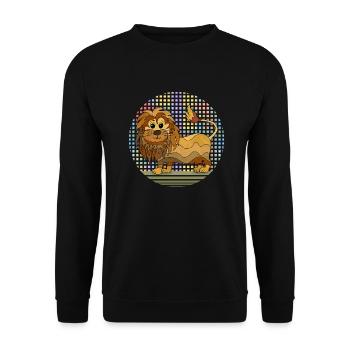 Lion - Unisex Sweatshirt - black - Front - Alina (178cm) & Michal (187cm)