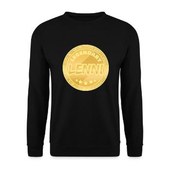 First name Lenni - Unisex Sweatshirt - black - Front - Alina (178cm) & Michal (187cm)