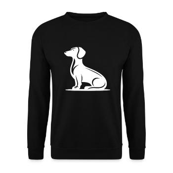 Simple Dog Motif Hunting Dog Silhouette - Unisex Sweatshirt - black - Front - Alina (178cm) & Michal (187cm)
