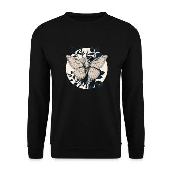 Mystic Moth - Unisex Sweatshirt - black - Front - Alina (178cm) & Michal (187cm)