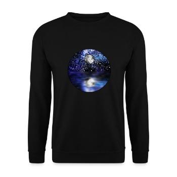 Cosmic Full Moon Scene - Unisex Sweatshirt - black - Front - Alina (178cm) & Michal (187cm)