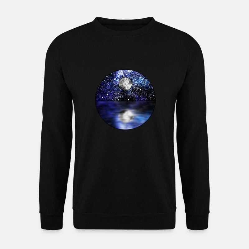 Kosmische Vollmondszene - Unisex Pullover - Schwarz