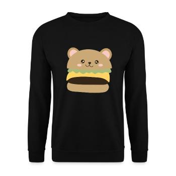 Bear Burger - Unisex Sweatshirt - black - Front - Alina (178cm) & Michal (187cm)