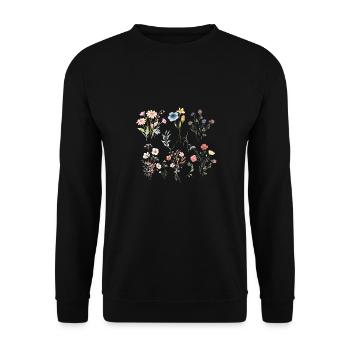 Boho-Wildblumen - Unisex Pullover - Schwarz - Vorne - Alina (178cm) & Michal (187cm)