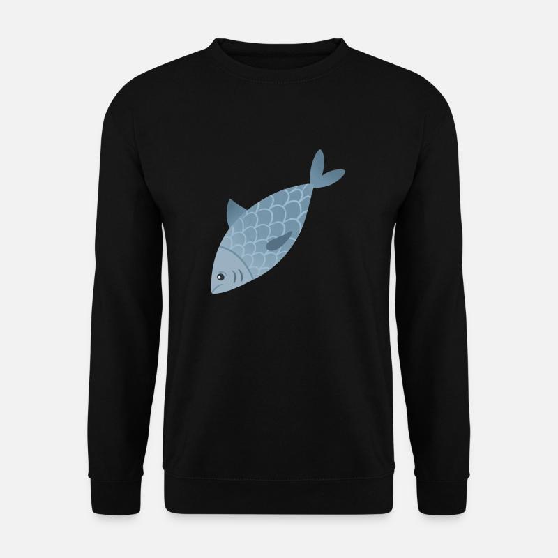 Blauer Fisch - Unisex Pullover - Schwarz