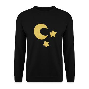 Lune et étoiles - Sweat-shirt Unisexe - noir - Devant - Alina (178cm) & Michal (187cm)