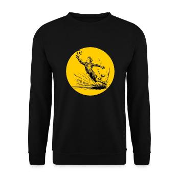 Goalkeeper (black and yellow) - Unisex Sweatshirt - black - Front - Alina (178cm) & Michal (187cm)