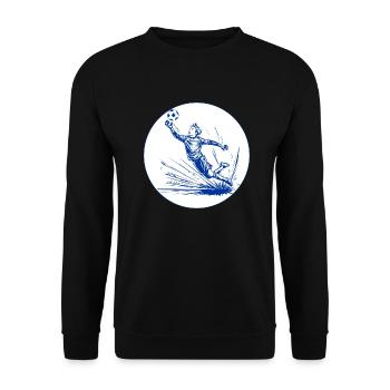 Goalkeeper (blue and white) - Unisex Sweatshirt - black - Front - Alina (178cm) & Michal (187cm)