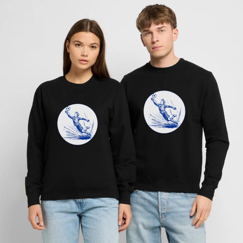 Gardien de but (bleu et blanc) Sweat-shirt Unisexe