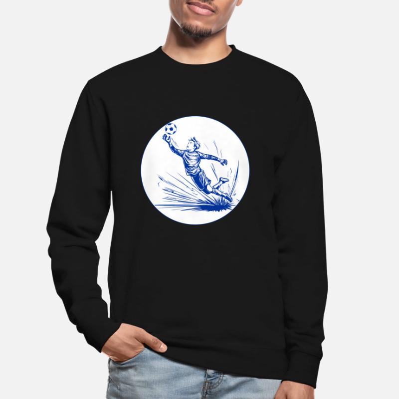 Gardien de but (bleu et blanc) Sweat-shirt Unisexe