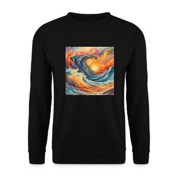 Flammende Flut - Unisex Pullover - Schwarz - Vorne - Alina (178cm) & Michal (187cm)