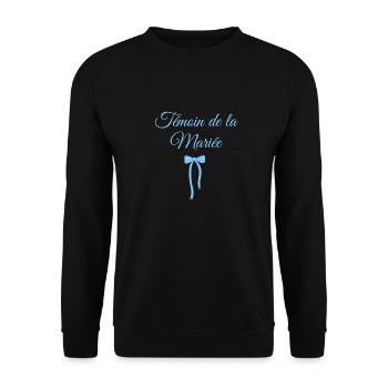 Bride's Witness Blue Bow - Unisex Sweatshirt - black - Front - Alina (178cm) & Michal (187cm)