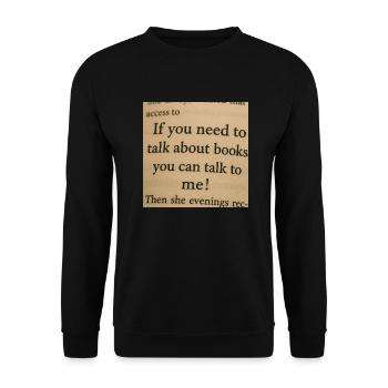Wenn Sie über Bücher sprechen möchten - Unisex Pullover - Schwarz - Vorne - Alina (178cm) & Michal (187cm)