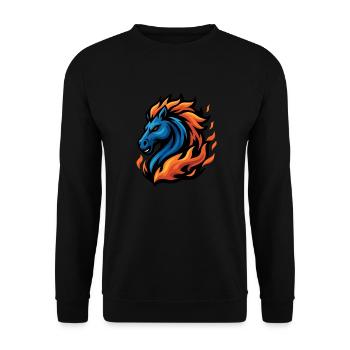 Horse – Thunder Hoof | Urban Zodiac Mascot - Unisex Sweatshirt - black - Front - Alina (178cm) & Michal (187cm)