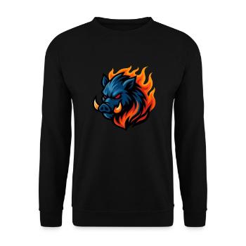 Boar – Fiery Mane | Urban Zodiac Mascot - Unisex Sweatshirt - black - Front - Alina (178cm) & Michal (187cm)