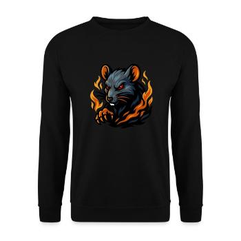 Rat – Shadow Claws | Urban Zodiac Mascot - Unisex Sweatshirt - black - Front - Alina (178cm) & Michal (187cm)