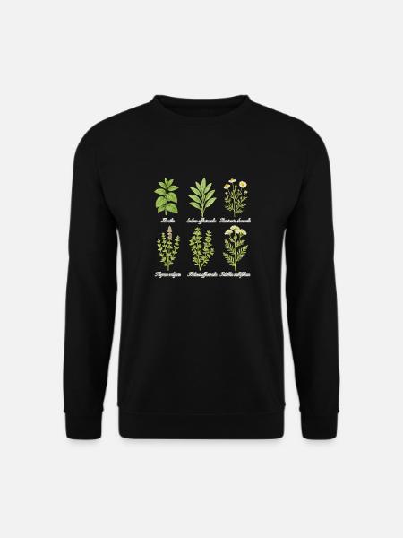Heilpflanzen-Kollektion | Sechs Kräuter - Unisex Pullover - Schwarz