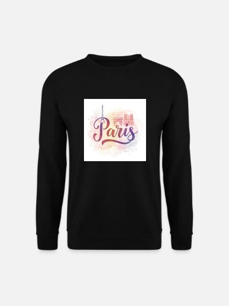Paris Aquarell - Unisex Pullover - Schwarz