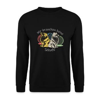 Treibball (bunt) mit Text - Unisex Pullover - Schwarz - Vorne - Alina (178cm) & Michal (187cm)