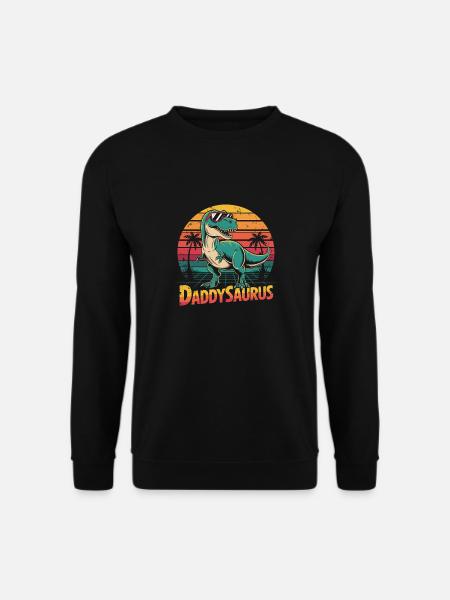 Daddysaurus: Sej Papa Dino med briller - Unisex sweater - sort