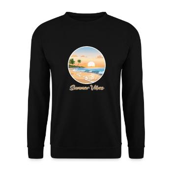 Sommer-Vibes - Unisex Pullover - Schwarz - Vorne - Alina (178cm) & Michal (187cm)