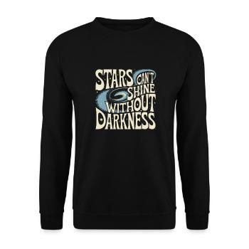 Stars shine in darkness: galaxy - Unisex Sweatshirt - black - Front - Alina (178cm) & Michal (187cm)