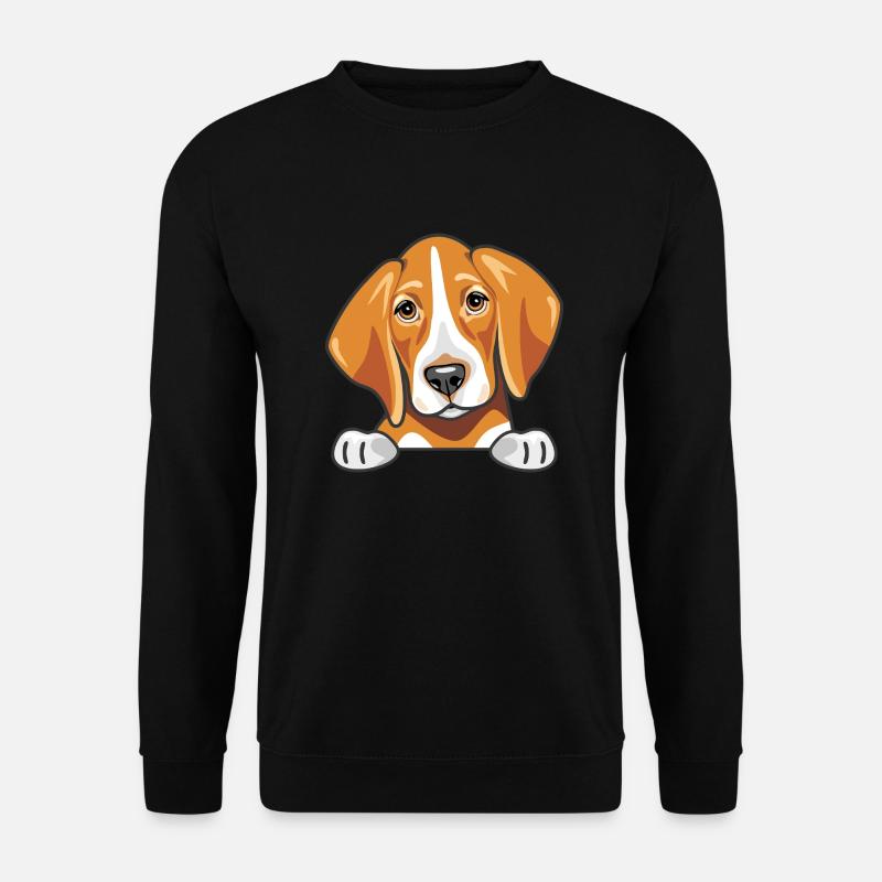 Peeking cute sad foxhound - Unisex Sweatshirt - black