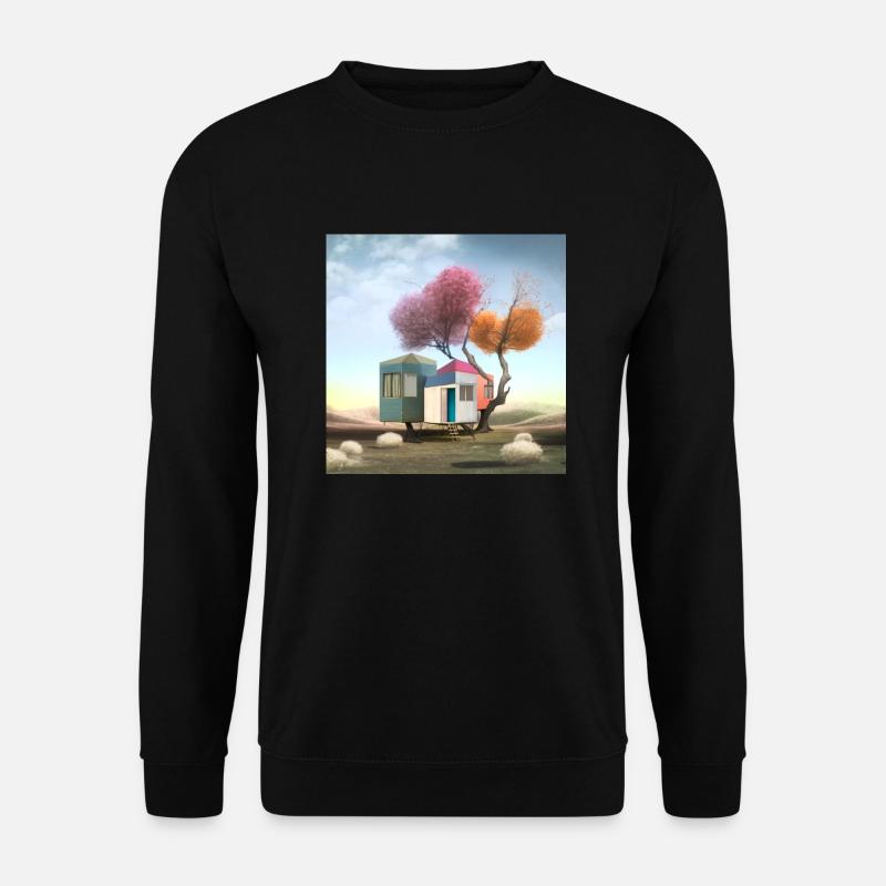 small haunted treehouse solitude surreal - Unisex Sweatshirt - black