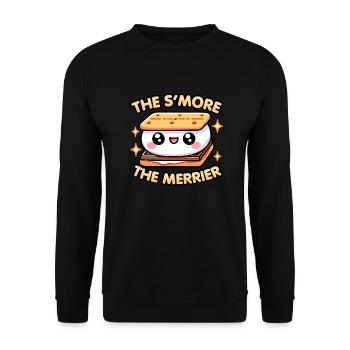 Kawaii Chibi S'More – Je S'More desto lustiger Lustig - Unisex Pullover - Schwarz - Vorne - Alina (178cm) & Michal (187cm)