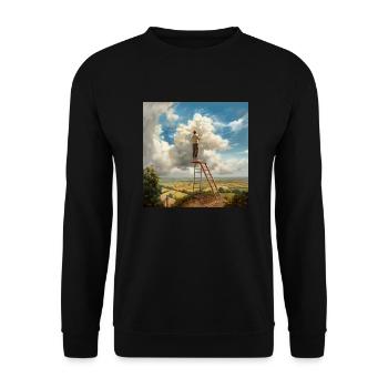 Cloud Painter Clouds Ladder Landscape Surreal - Unisex Sweatshirt - black - Front - Alina (178cm) & Michal (187cm)