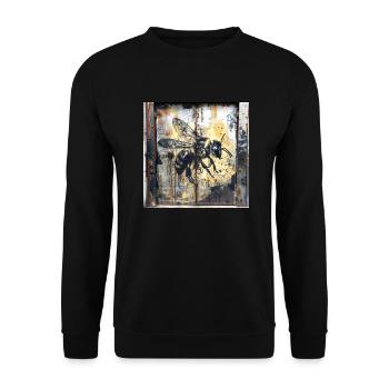 Lost Place Unique Abeille Volant Rouille Métal Urbain - Sweat-shirt Unisexe - noir - Devant - Alina (178cm) & Michal (187cm)