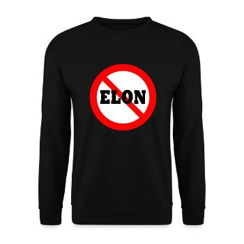 Anti Elon Round NO Bumper - Unisex Pullover - Schwarz - Vorne - Alina (178cm) & Michal (187cm)