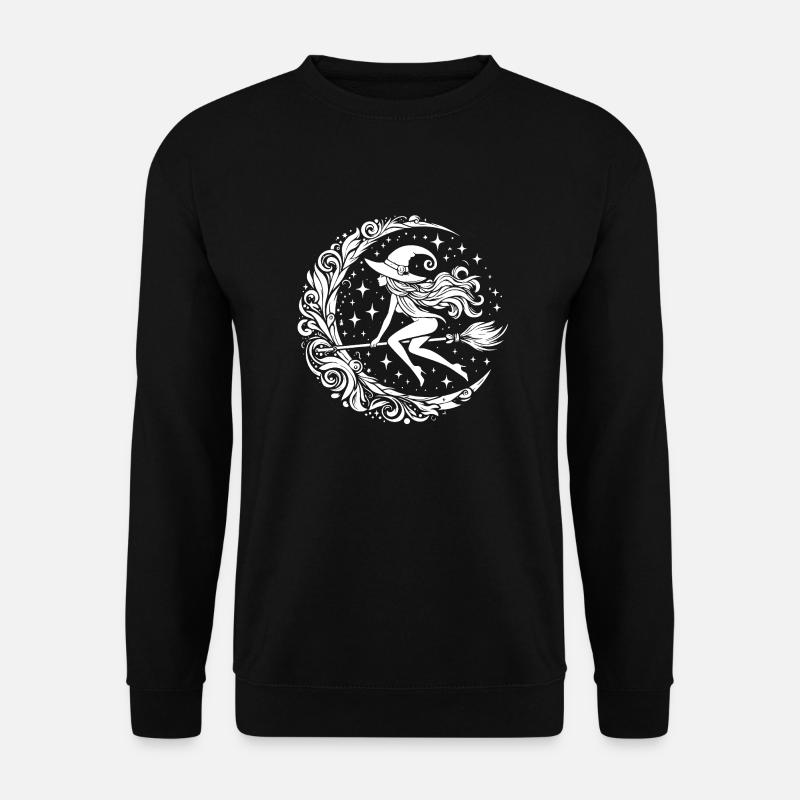 Witch on broom - Unisex Sweatshirt - black