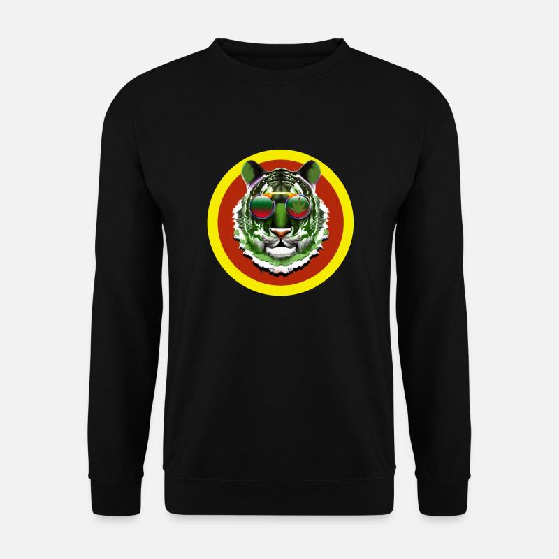 Rasta Tiger 2 - Unisex Pullover - Schwarz