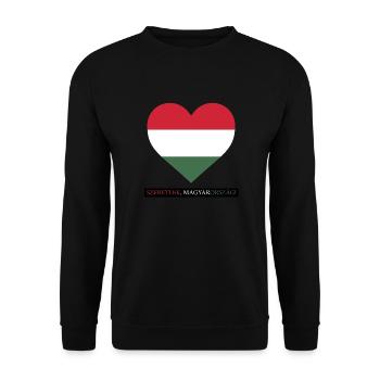 Szeretlek, Magyarország! - Unisex Pullover - Schwarz - Vorne - Alina (178cm) & Michal (187cm)