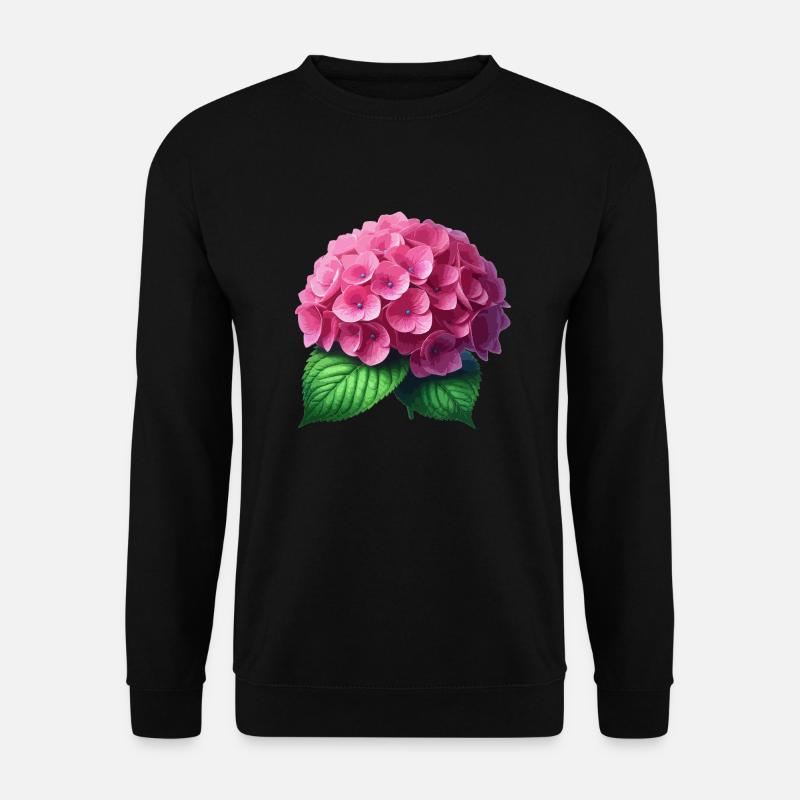 Hortensie rosa - Unisex Pullover - Schwarz