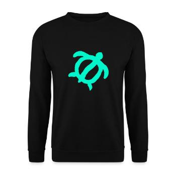 Shamanic Turtle Symbol - Protection and Abundance - Unisex Sweatshirt - black - Front - Alina (178cm) & Michal (187cm)