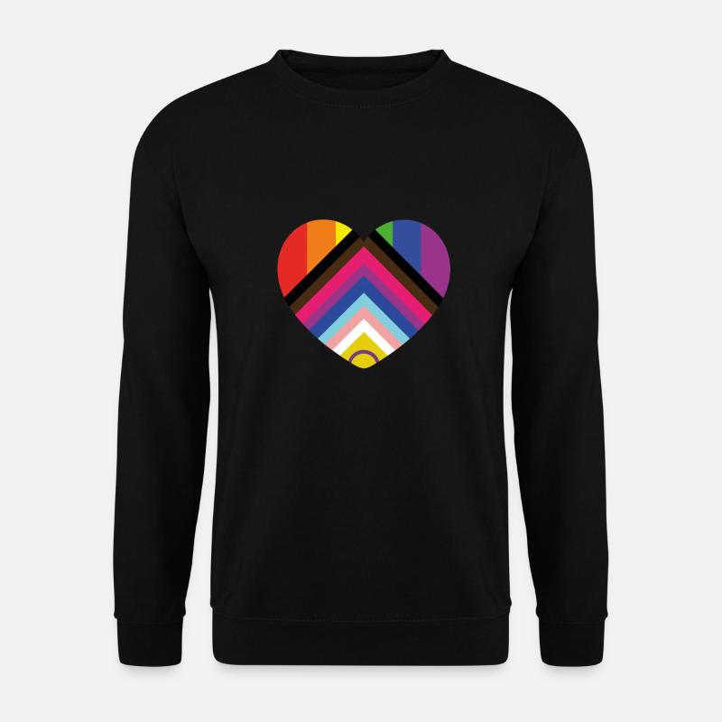 intersex inklusive progress pride Herz - Unisex Pullover - Schwarz
