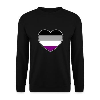 Coeur aux couleurs du drapeau asexué - Sweat-shirt Unisexe - noir - Devant - Alina (178cm) & Michal (187cm)