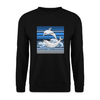 Delphine - Unisex Pullover - Schwarz - Vorne - Alina (178cm) & Michal (187cm)