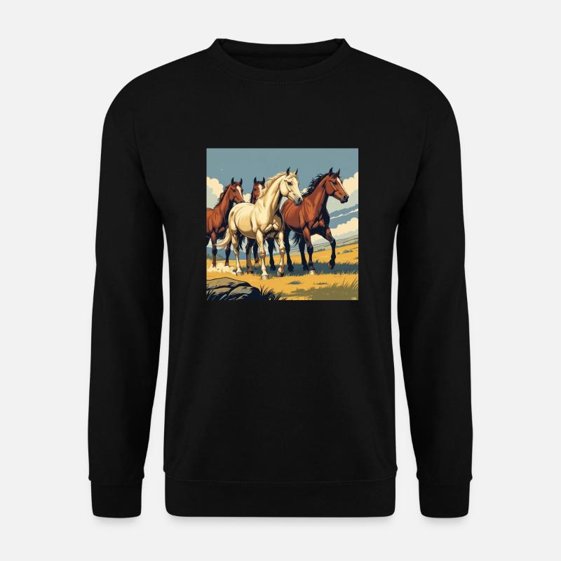 Quarter Horse Herde - Unisex Pullover - Schwarz