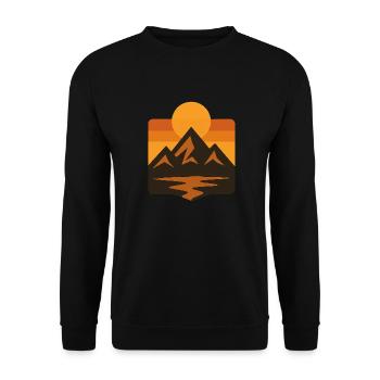 Paysage de montagne minimaliste au coucher du soleil - Sweat-shirt Unisexe - noir - Devant - Alina (178cm) & Michal (187cm)