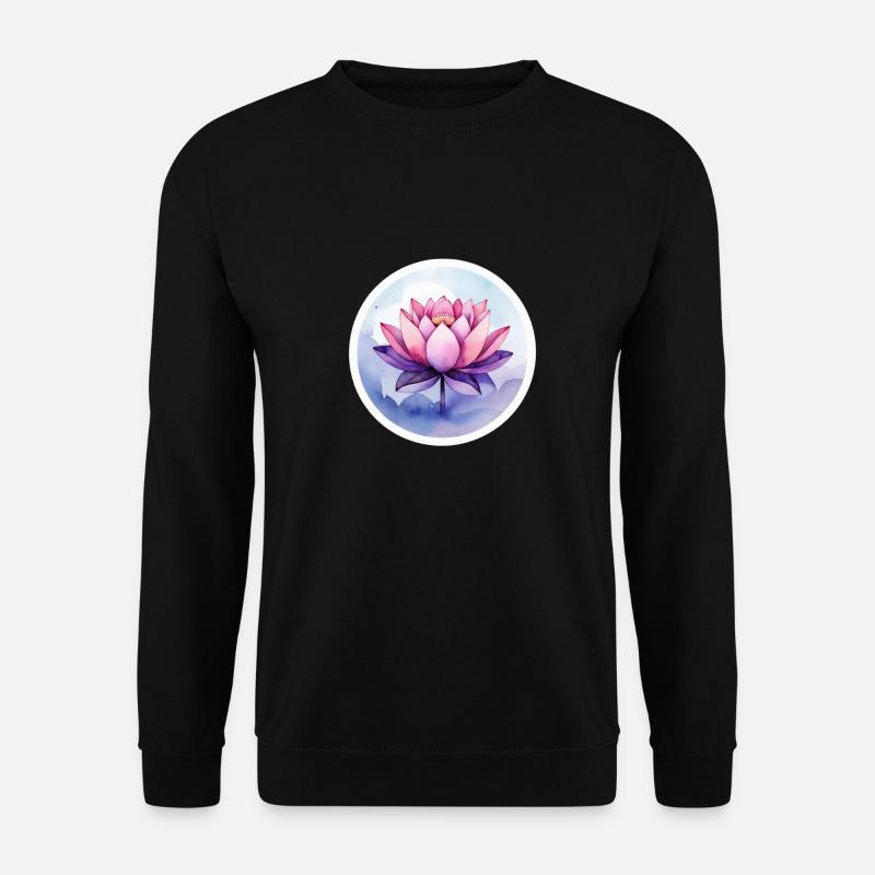 Rosa und lila Lotusblüte - Unisex Pullover - Schwarz