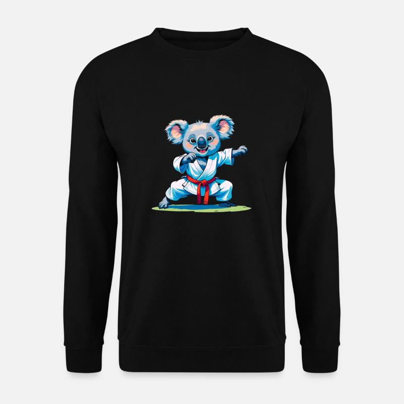 Koala beim Karate - Unisex Pullover - Schwarz