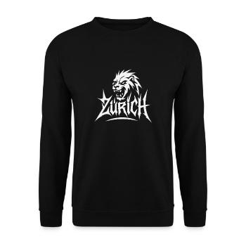 Zurich Lion - Unisex Sweatshirt - black - Front - Alina (178cm) & Michal (187cm)
