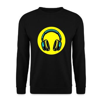 Kopfhörer Symbol Musik - Unisex Pullover - Schwarz - Vorne - Alina (178cm) & Michal (187cm)