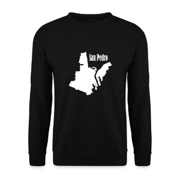 San pedro L.A. weiß - Unisex Pullover - Schwarz - Vorne - Alina (178cm) & Michal (187cm)